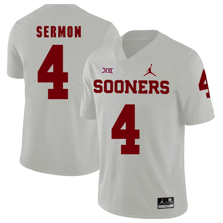 Oklahoma Sooners 4 Trey Sermon White College Football Jersey Dzhi,We sell and wholesale Oklahoma Sooners 4 Trey Sermon White College Football Jersey Dzhi on line form chian!
